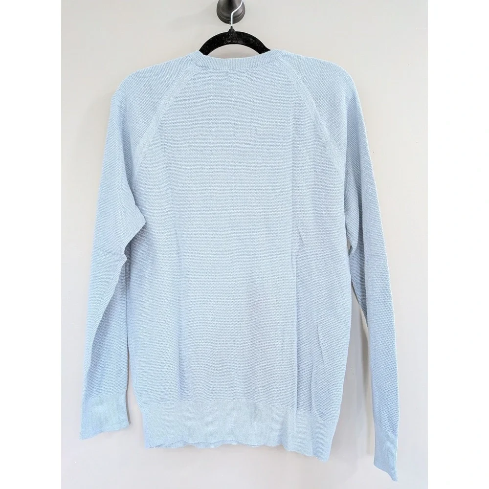 NEW‎ LIGHTWEGIHT J Crew Mens Light Blue Waffle Knit Crewneck Sweater Chambray